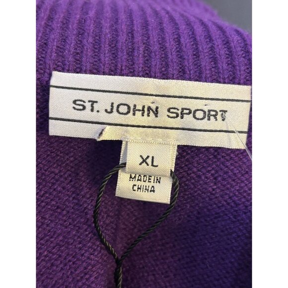 St. John Sport Cashmere Purple Zip Sweater XL - Picture 8 of 8